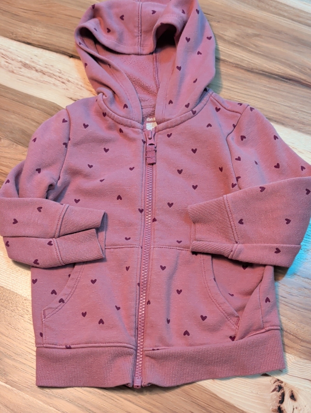 Cat & Jack Mauve Heart Zip Hoodie